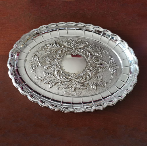 SET DI VASSOI IN ALPACA GOFFRATI