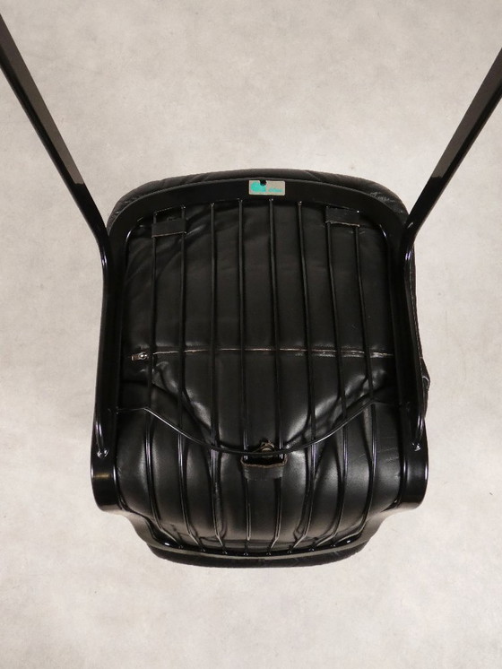 Image 1 of Willy Rizzo - Sillas de comedor de cuero negro - Cidue Italia