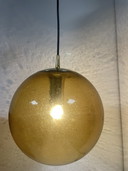 Nieuw ! Peill und Putzler amber glazen bol hanglamp jaren 70