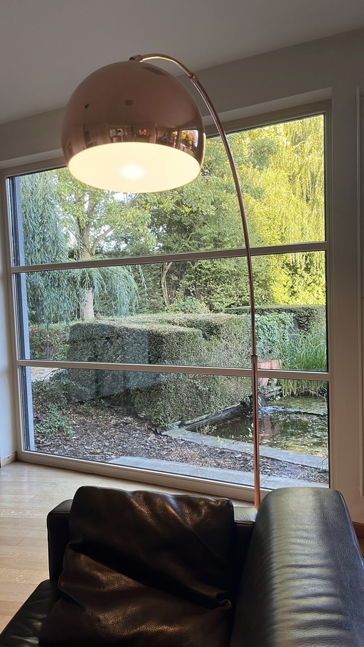 Prachtige staan lamp koper/wit marmer