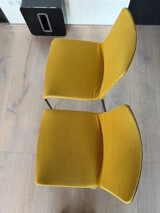 Lot de 4 chaises de salle à manger Walter Knoll Liz (Claudio Bellini), Textile, Métal, Turquoise (photo 7 sur 7)