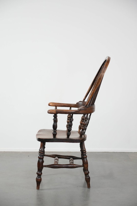 Image 1 of Antiker englischer Windsor-Stuhl mit hoher Rückenlehne aus dem 18. Jahrhundert