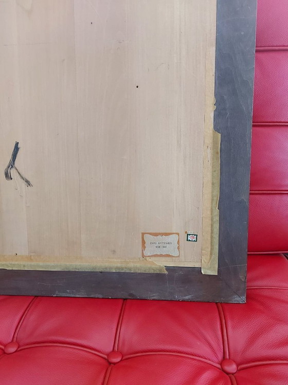 Image 1 of Grabado en madera de Anri Guild "La visita" de Carl Spitzweg