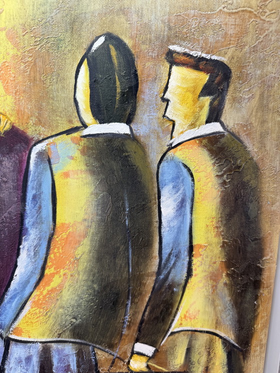 Image 1 of Set di 2 dipinti moderni - firmati B. W... - 55×65 cm