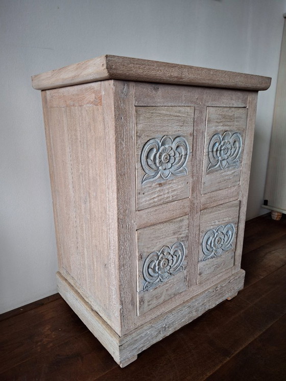 Image 1 of Buffet à 4 tiroirs en bois de teck recyclé