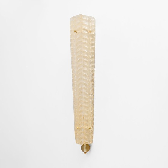 Image 1 of Paire d'appliques murales Graniglia dorées en laiton et verre de Murano de style Art déco