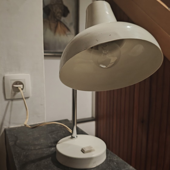 Image 1 of Vintage 70s Mushroom Desk Lamp in Cream White