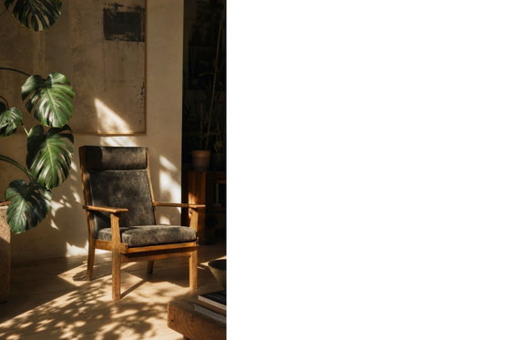 Image 1 of Vintage Mid-Century Danish Modern Model GE-181-A Armchair by Hans J. Wegner for Getama, 1950s