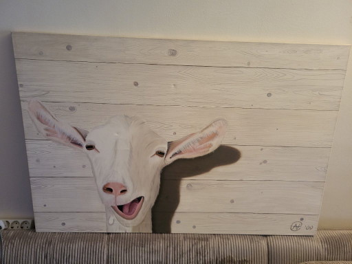 Goat – schilderijen tekeningen, Other, Wood