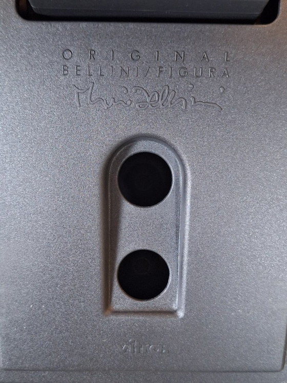 Image 1 of Sedia da ufficio Vitra in pelle nera con base cromata (vintage)