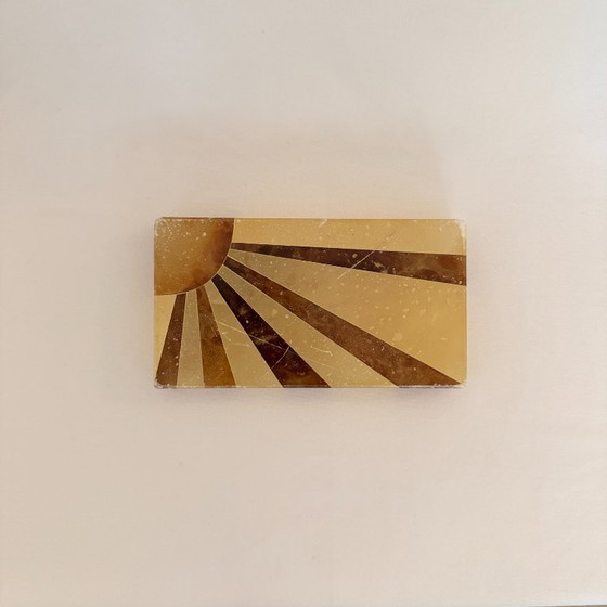 Image 1 of Portagioie in onice italiano con motivo a raggiera / portagioie in pietra naturale