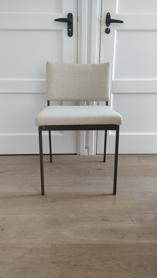 Vintage Chair Dining Chair Off White and Metal Frame