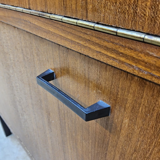 Image 1 of Librería/mueble bar de teca estilo años 60 (vitrina expositora), mueble de 3 piezas de mediados de siglo.