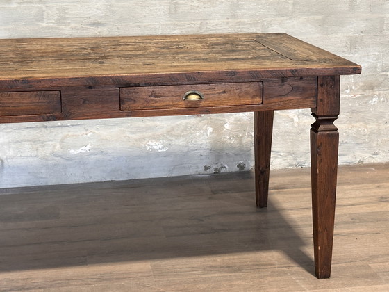 Image 1 of Table de campagne - 249 x 98 cm avec 2 tiroirs