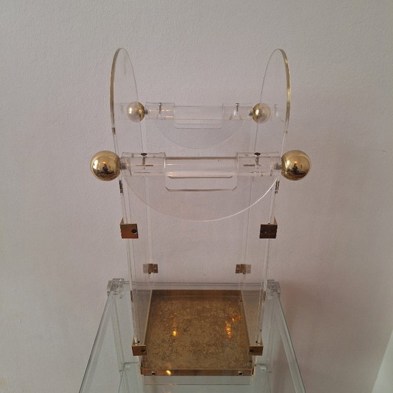 Image 1 of Porte-parapluie Fontana Arte des années 1970 en lucite/acrylique et laiton