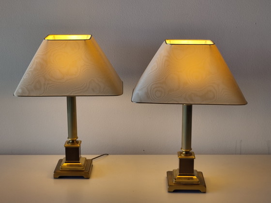 2x Herda Table Lamp XL Hollywood Regency – Metal, Textile (photo 3 of 11)