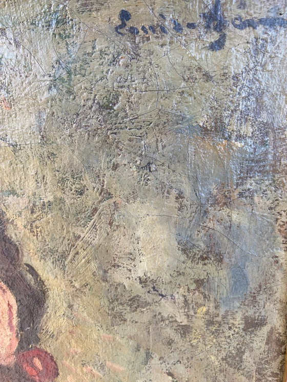 Image 1 of Louis Azéma (1876 - 1963) Porträt: "L'enfant aux cerises" Öl auf Leinwand, gerahmt Circa 1930