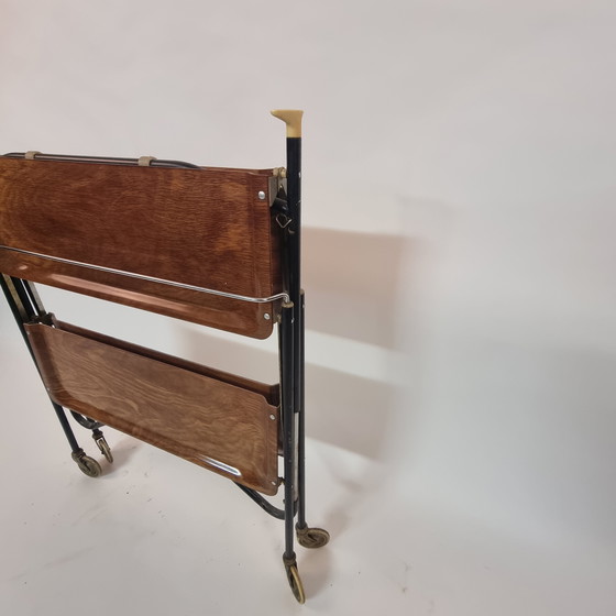 Image 1 of folding and mobile vintage serving table, 1960s-70s,...