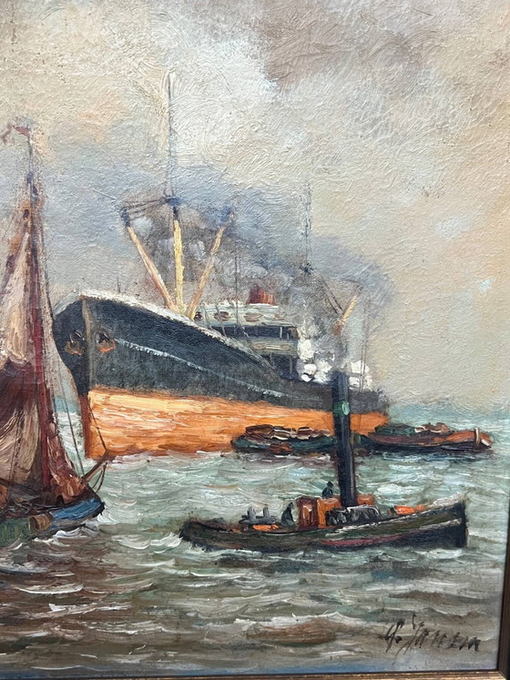Alfred Jansen ( ). "Paesaggio marino". – Dipinti e disegni, Canvas (photo 6 of 8)