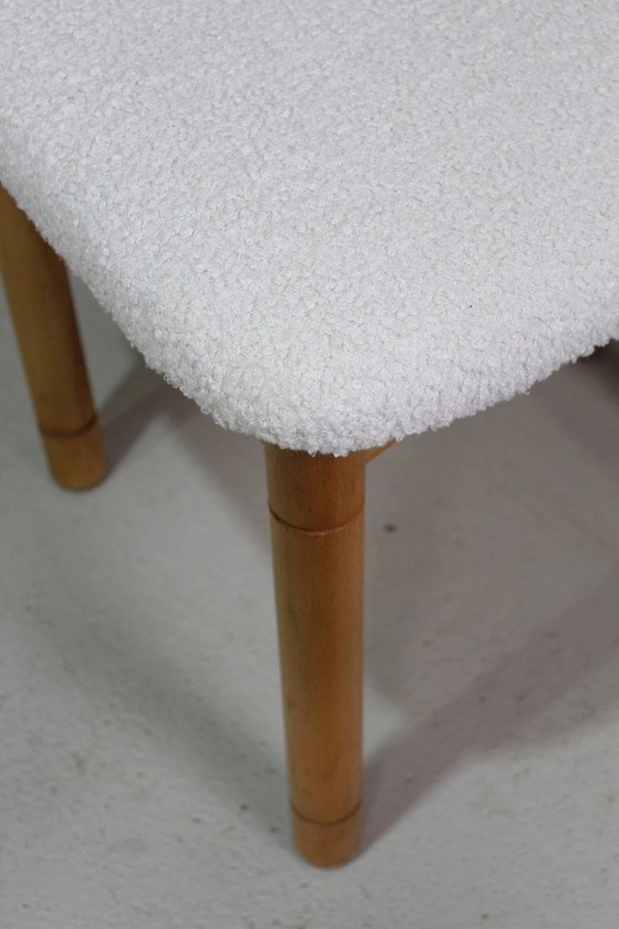 Image 1 of 4x vintage eetkamerstoelen - teddy en hout, jaren '70