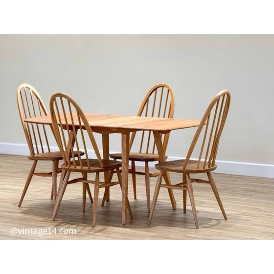 Image 1 of Table pliante Ercol et quatre chaises Quaker par Lucian Ercolani, années 1960