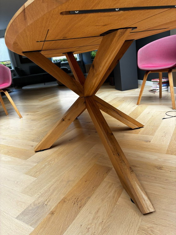 Lourde table de salle à manger ovale en chêne massif - 2.70 m – Tables de salle à manger, Métal, Bois (photo 12 of 14)