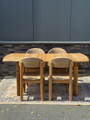 Set da pranzo Rainer Daumiller in pino, composto da 6 pezzi, con tavolo allungabile.