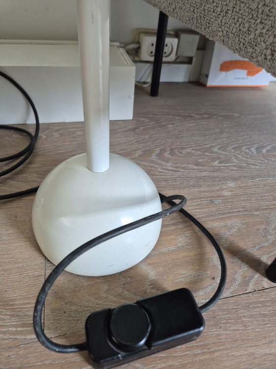 Vintage white metal Floor light Hustadt-Leuchten 80s – Hustadt Leuchten (photo 8 of 12)