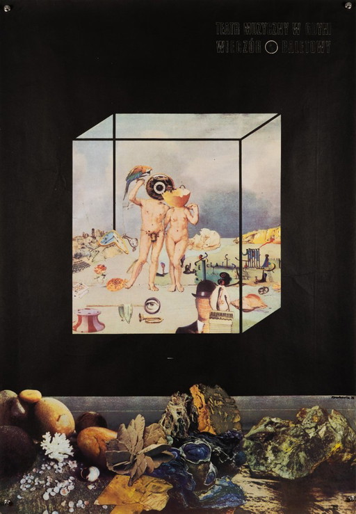 Teatr Muzyczny w Gdyni – 1976 – Original Vintage Theater Poster by Jerzy Krechowicz – Polish School of Posters – 96x66.5 cm