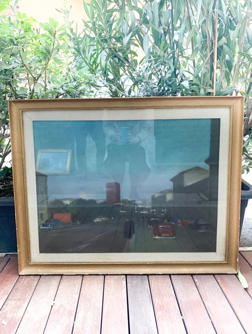 Pintura de paisaje urbano de los años 60