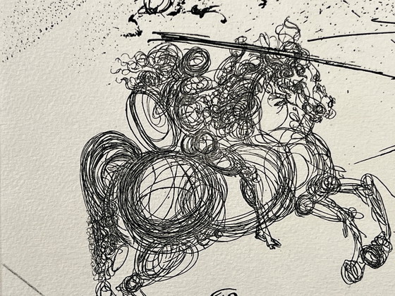 Image 1 of Salvador Dalí, Les Cavaliers Bleus, 1969, Signed Plate Etching, Cataloged