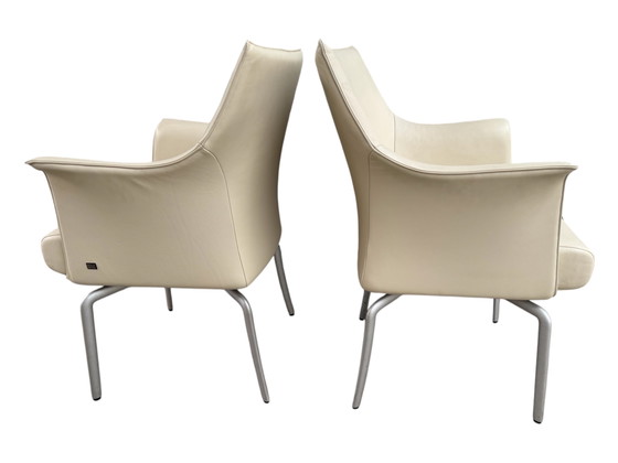 Image 1 of 2x sedie girevoli in pelle Rolf Benz