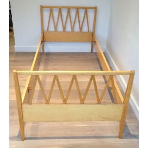 Image 1 of Vintage bed in light wood France 1940s