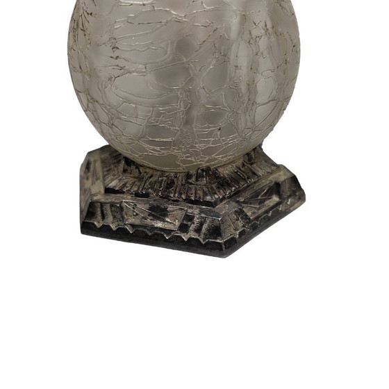 Image 1 of French Art Deco table lamp with a dog, circa 1920