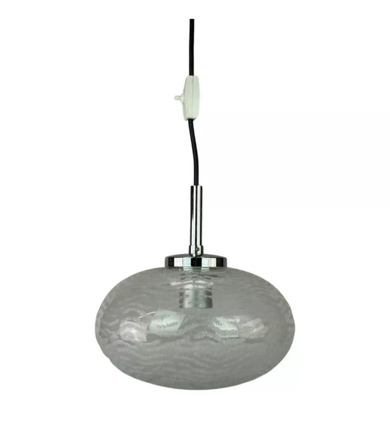 Image 1 of 70s hanging lamp ceiling lamp lamp luminaire space age glass Hustadt Leuchten