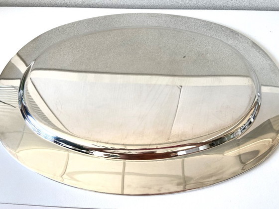 Elegant Tableware Large Stainless Steel Silver Platter Bouillet & Bourdelle 1940 – Bouillet Bourdelle (photo 6 of 7)