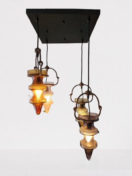 Vintage Nanny Still "Stalactite" Pendelleuchte – 4 Kelche (1960er Jahre)