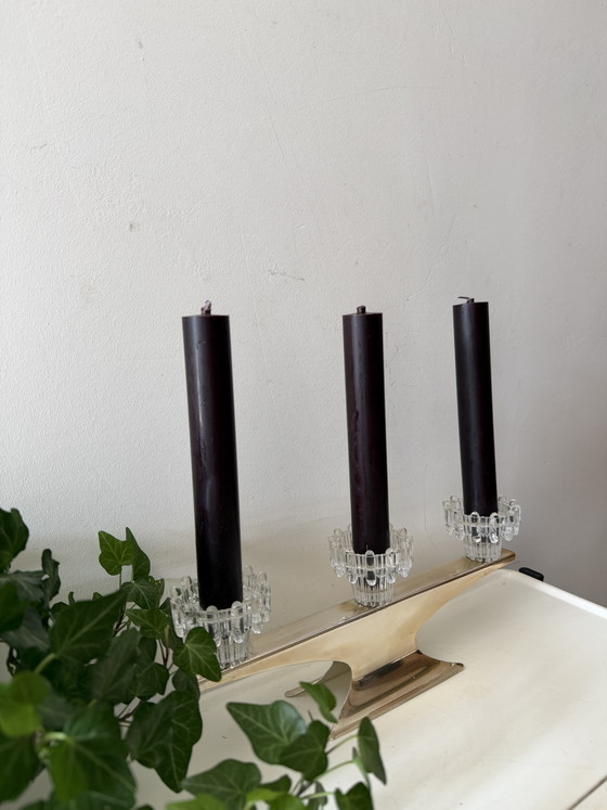 Mid Century Kandelaar – Kandelaars en kaarsen, Glass, Metal (photo 2 of 6)