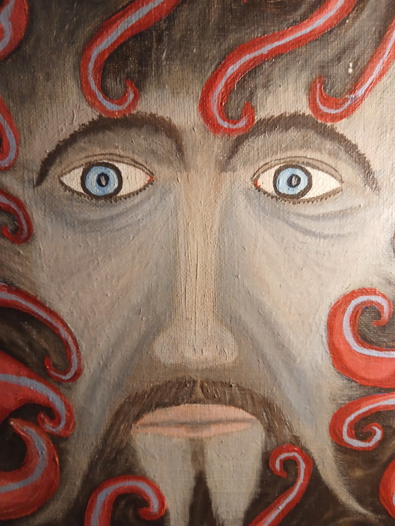 Olio su tela, rappresentazione mitologica dell'Uomo Verde, di Antoine de Rycker – Dipinti e disegni, Canvas (photo 5 of 15)
