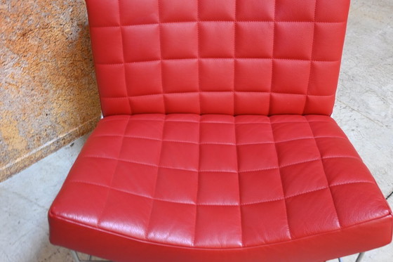 Image 1 of Red leather Leolux Volare designer armchair