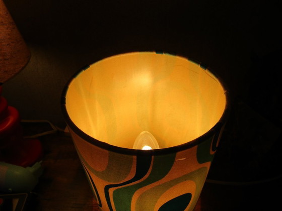 Image 1 of Vintage fabric design lamp 22 cm blue/white