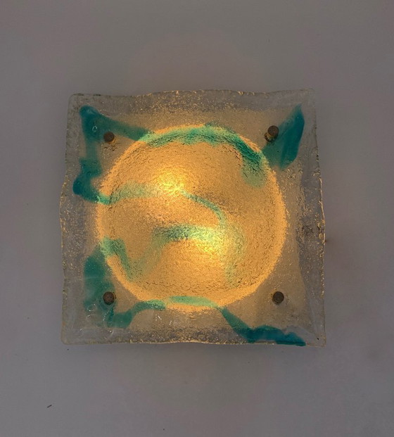 Image 1 of Enkele wandlamp, Murano, toegeschreven aan Mazzega, vintage, gemaakt in Italië.