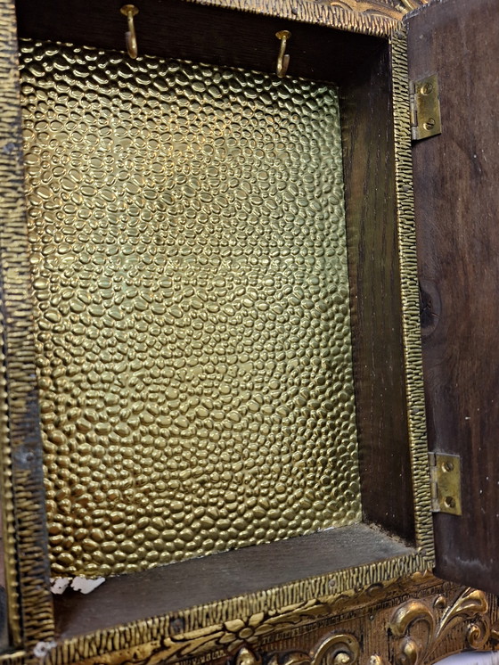 Image 1 of Antique brass mirror cabinet