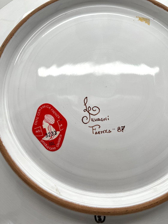 Laura Silvagni Faenza majolica wall plate, Italy 1987, Ø 30 cm – La Vecchia Faenza, Wall decoration, Ceramic (photo 8 of 14)