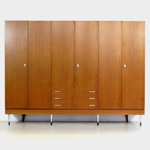 XL mid - Century 6-door closet in teak, 1960s