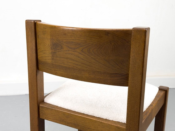 Image 1 of Brutalist Smoked Oak Dining Chairs, 1970s Set of 6
