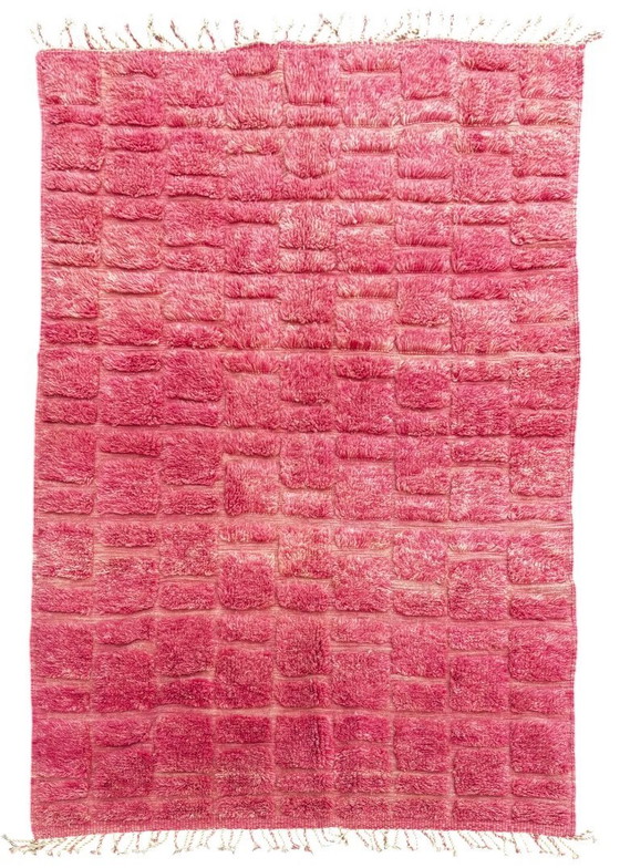 Image 1 of Moroccan Mrirt Rug Handmade Wool – Large Pink Berber Area Rug 200x320 cm