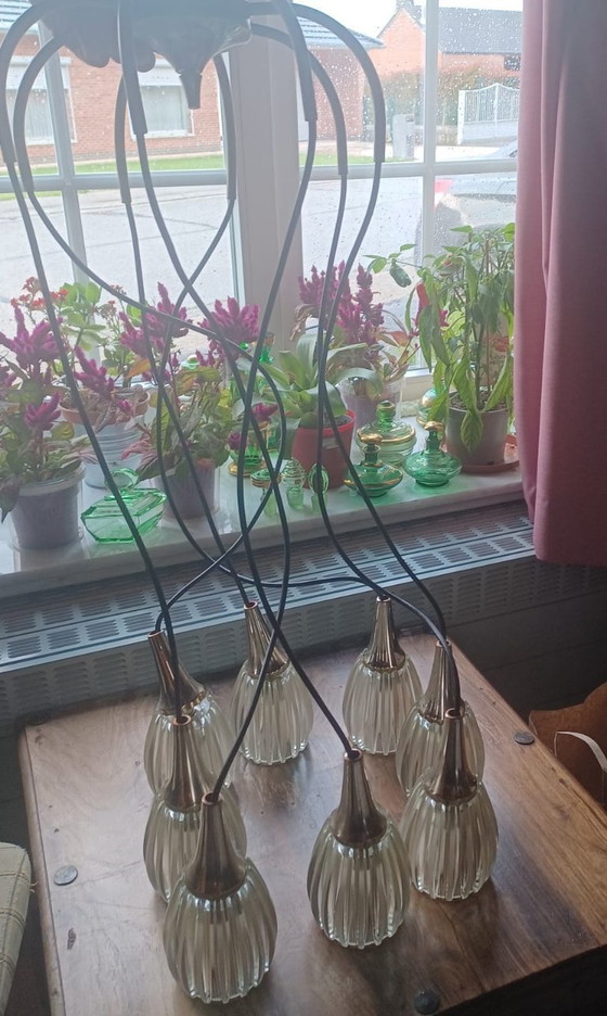 Image 1 of Gaetano Sciolari Vintage Cascade Hanglamp (1.20m) – 8-Lichts Jaren 70
