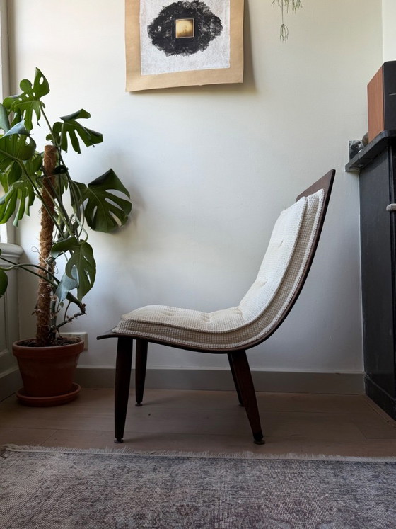 Vintage Carter Brothers Scoop Chair – Kuipstoelen, Textile, Wood (photo 3 of 5)