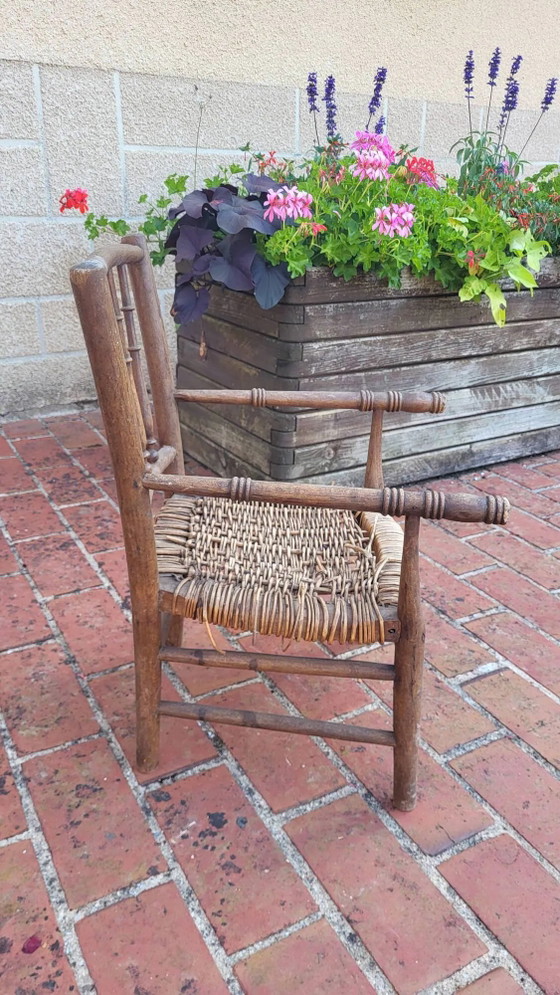 Fauteuil pour enfant – Rocking chairs, Wicker, Wood, Vintage (photo 3 of 7)
